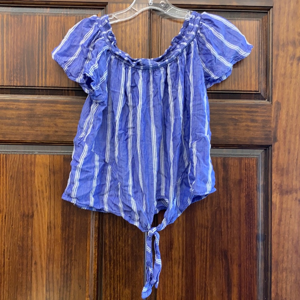 Striped short sleeve top
